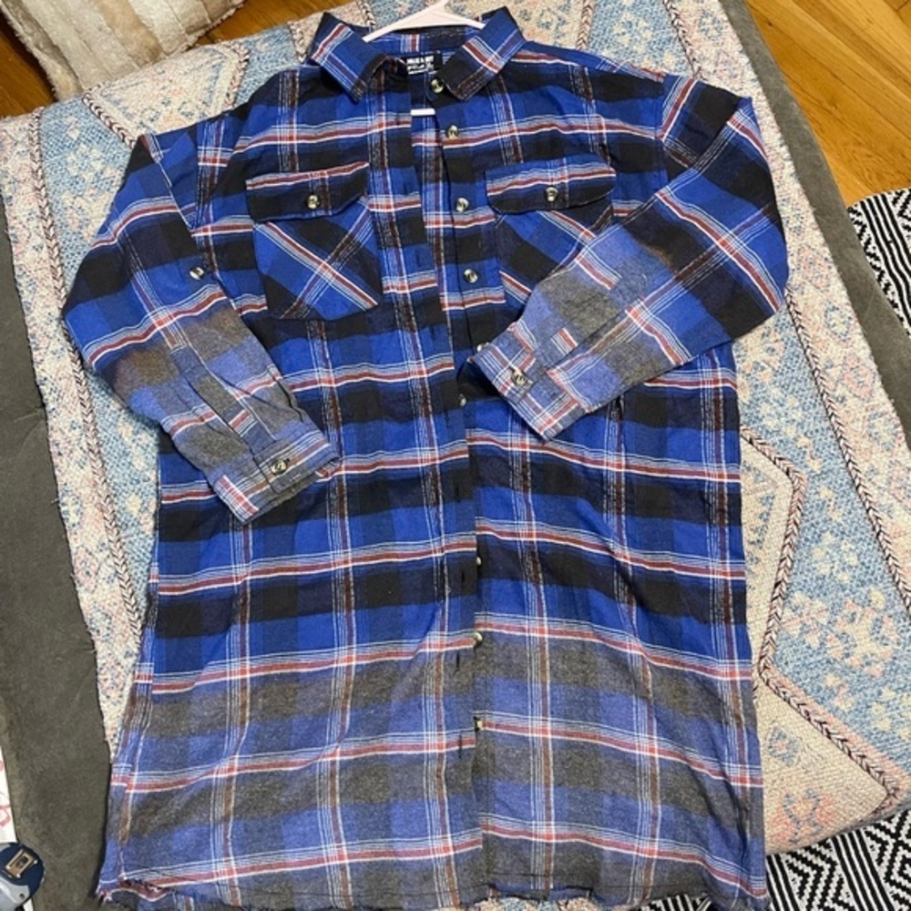 Extra long cozy vintage wash oversized flannel.